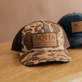 AQHA Leather Patch Cap - Camo & Brown