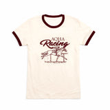 AQHA Unisex Racing Tee - Natural & Maroon