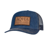 AQHA Leather Patch Cap - Denim & Black